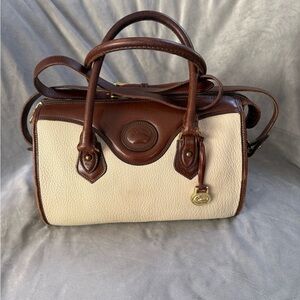 Vintage Dooney & Bourke Brown and Cream Satchel
